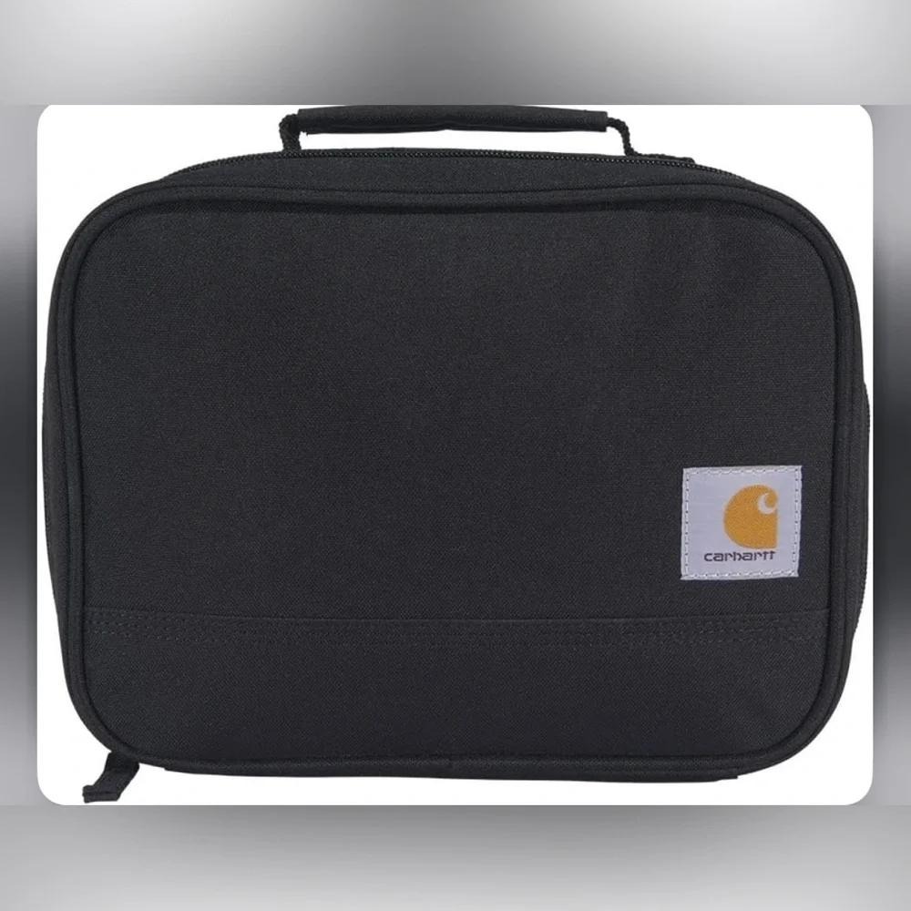 Carhartt Black Insulated 4 Can Lunch Cooler Bag Heavy Duty Canvas B000054300199